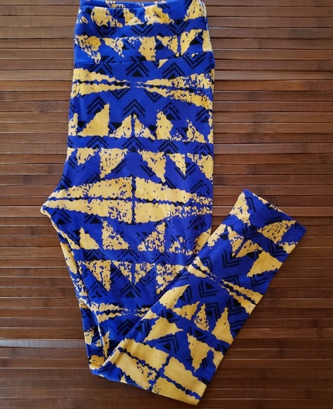 LuLaRoe Pants - Lularoe blue and peach print leggings